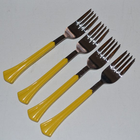 Vintage Northland Utensils 13 Pieces Made In Japan Yellow Handles Dinnerware - Picture 2 of 6